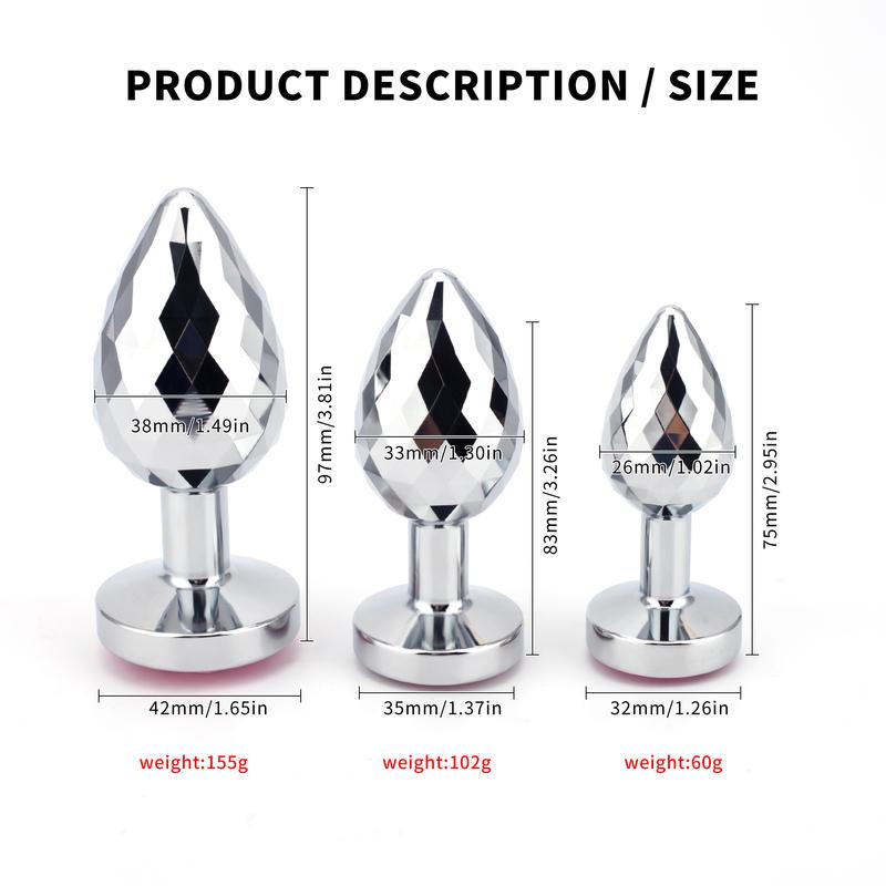 New Couples Small Anal Plug Round Shaped Crystal Metal Butt Plug Stimulator Prostate Massager Anus Sex Toys For Women and Men