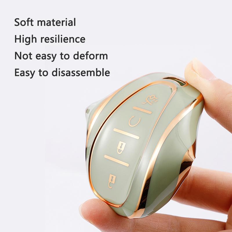 4 5-knappars TPU bilnyckelfodral för Chevrolet Chevy Malibu Camaro Cruze Traverse Spark Equinox Sonic Volt Protect Shell