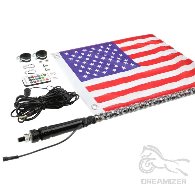1/2 PCS 3FT LED Whip Light RGB Waterproof Multi-Color Flagpole Lamp Bowlight for Offroad Sand Rails Buggies SxS ATV/UTV RZR