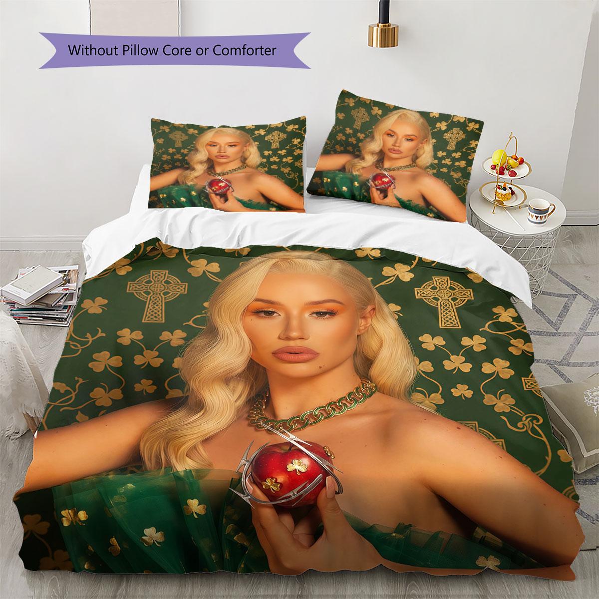 

iggyazela Pattern Bedding Quilt Set Quilt Cover Pillowcase Home Decoration Birthday Gift (1 * duvet cover + 2 * pillowcase, without core) 135x200cm
