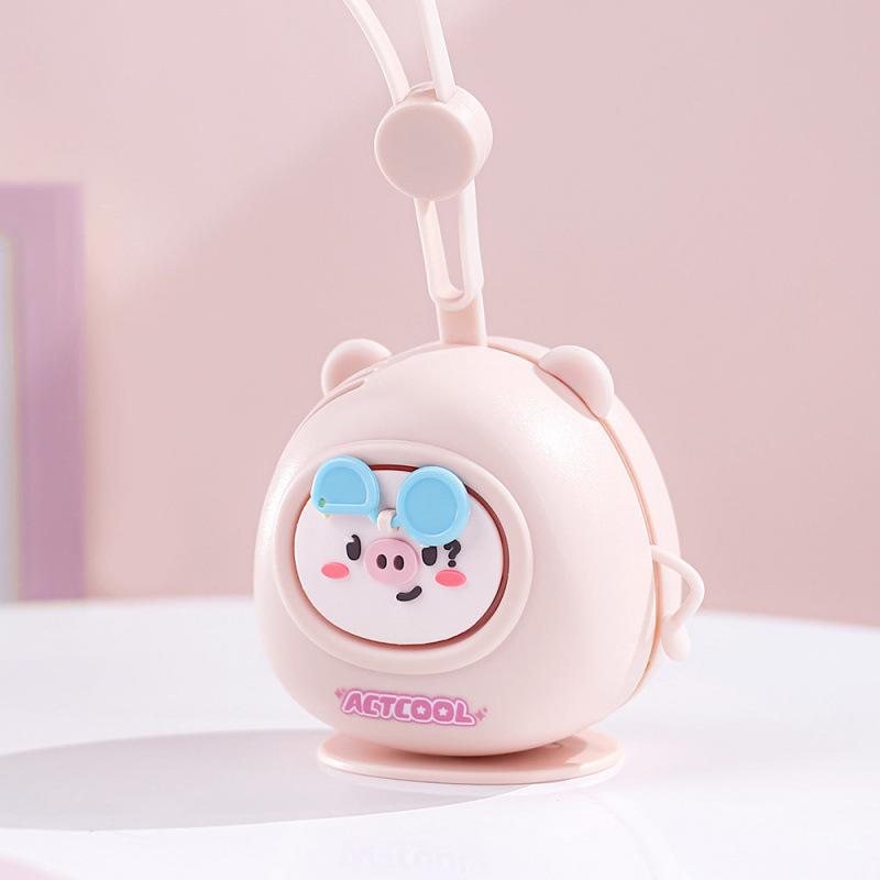 Portable Mini Leafless Neck Fan - USB Rechargeable for Students & Kids 80x55x68mm
