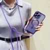 Strap Magnetic Case For Samsung S25 Ultra Galaxy S24 FE S21 S26 S22 S23 Plus A56 WirelessGlitter Plating Crossbody Lanyard Cover