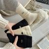 Two Pairs of Socks for Girls In Autumn and Winter, Cute Smiling Faces, Heart-shaped Mid-calf Women's Socks for Warmth, Pile Up Socks for Girls