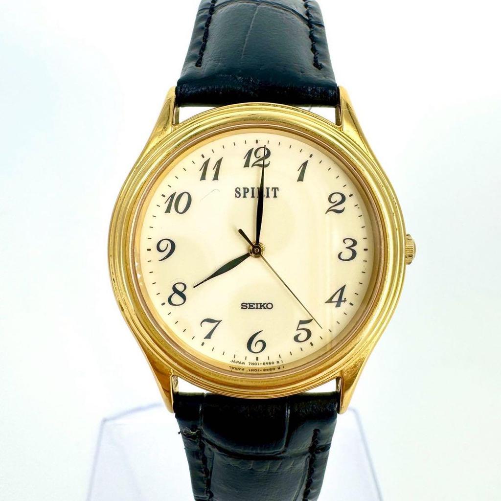 [USED] SEIKO SPIRIT Gold Dial Watch with Strap
