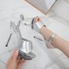 Woman Transparent Super High Heel Summer Female Waterproof Fish Mouth Shoes Fairy Thin Heel Sandals 13cm Heel 3cm Platform LFD