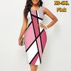 Women's Dress Sling SummerOblique Stripe Print Dresses Tight Sleeveless Slim Fit Sexy Fashion Top Clothing