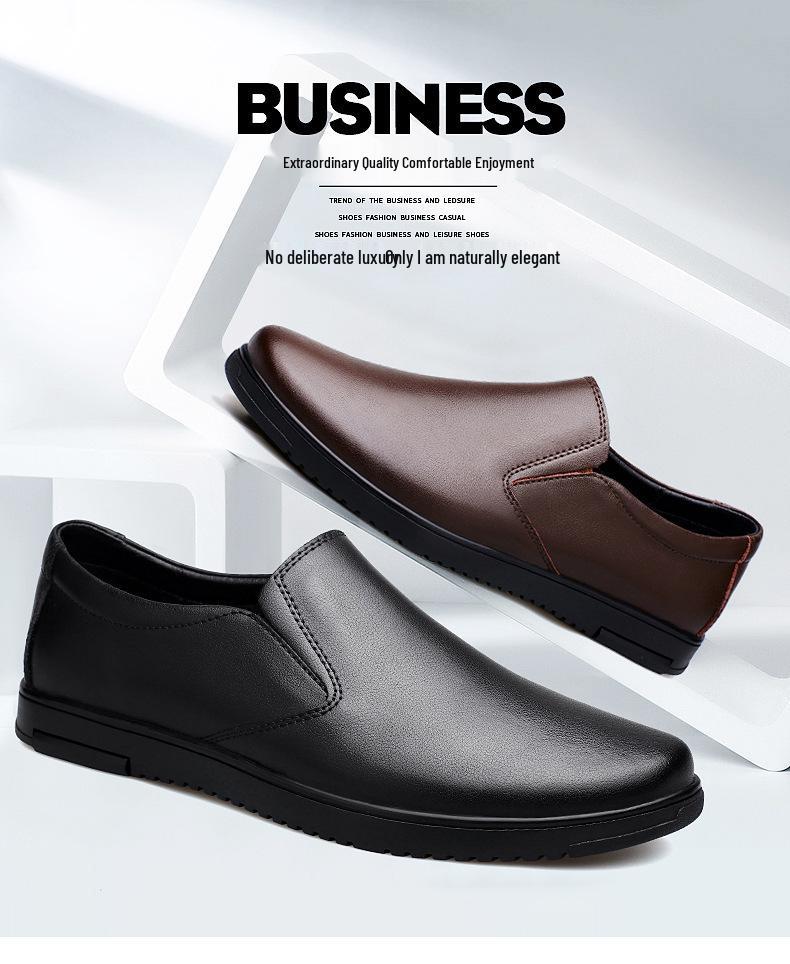 Men's Large Slip-on Loafers - Casual Leather, Cowhide, Spring/Summer Shoes