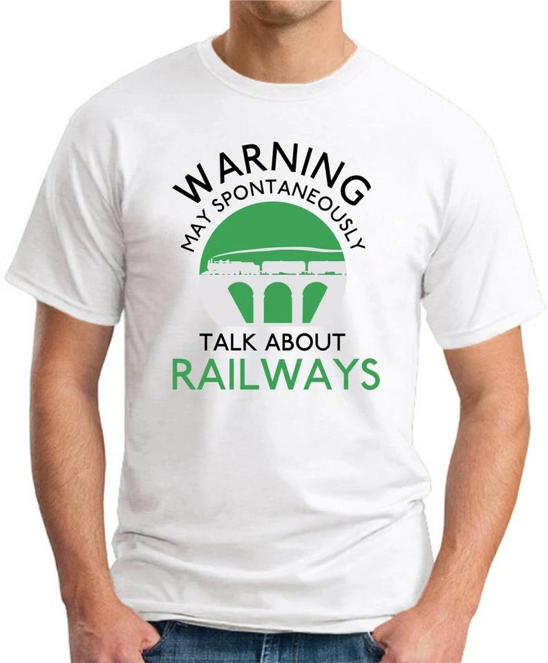 MAY SPONTANEOUSLY TALK ABOUT RAILWAYS T-SHIRT Trains Tube Stations Hornby Gift 4 2XL
