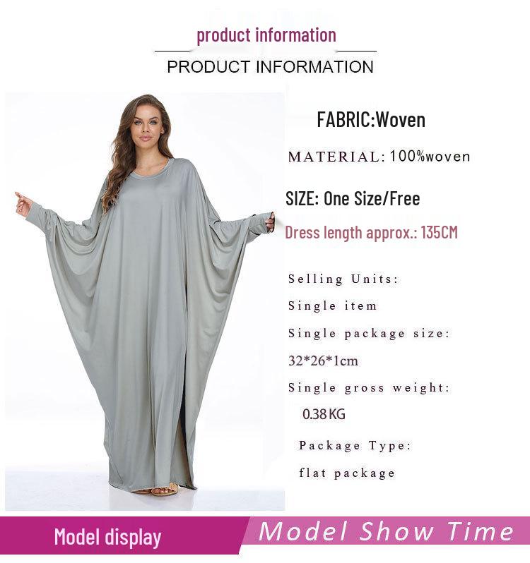 Damen Übergröße Fledermausärmel Freizeitkleid