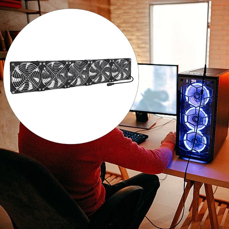 120mm Computer Fan with AC Plug Big Airflow Fans with 100V 240V Speed Controller for Server Cooling Cabinet Ventilation