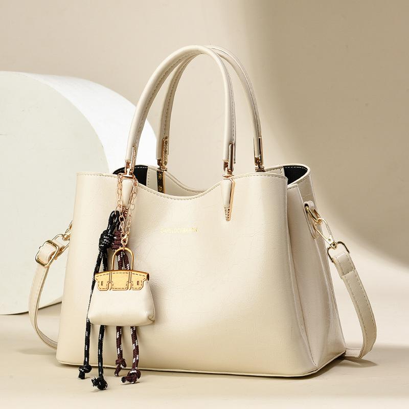 

Solid color handbag bag mother bag gift simple versatile shoulder bag messenger bag 28*13*19
