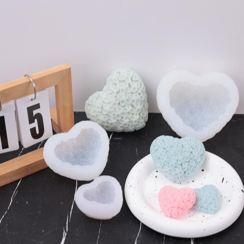 3D Love Heart Silikonová forma na svíčku DIY Ručně vyráběná kreativní květina Aromaterapie Sádra Pryskyřice Sada na výrobu mýdla Domácí dárky