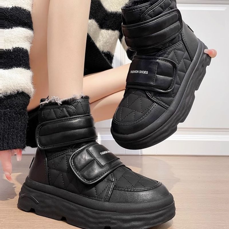 Mote Vinter Dame Plysj Mote Bomullssko Stor Plattform Sklisikre Snøstøvler Utendørs Arbeid Høy Kvalitet Komfortable Damesko