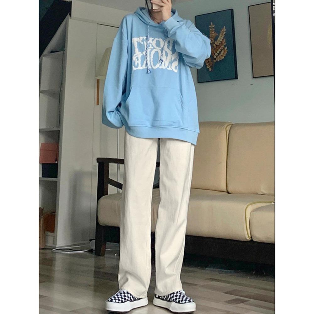 Korean Version of Straight Jeans 2025 New Spring and Autumn High-waisted Thin and Drape Casual Loose Wide-leg Jeans