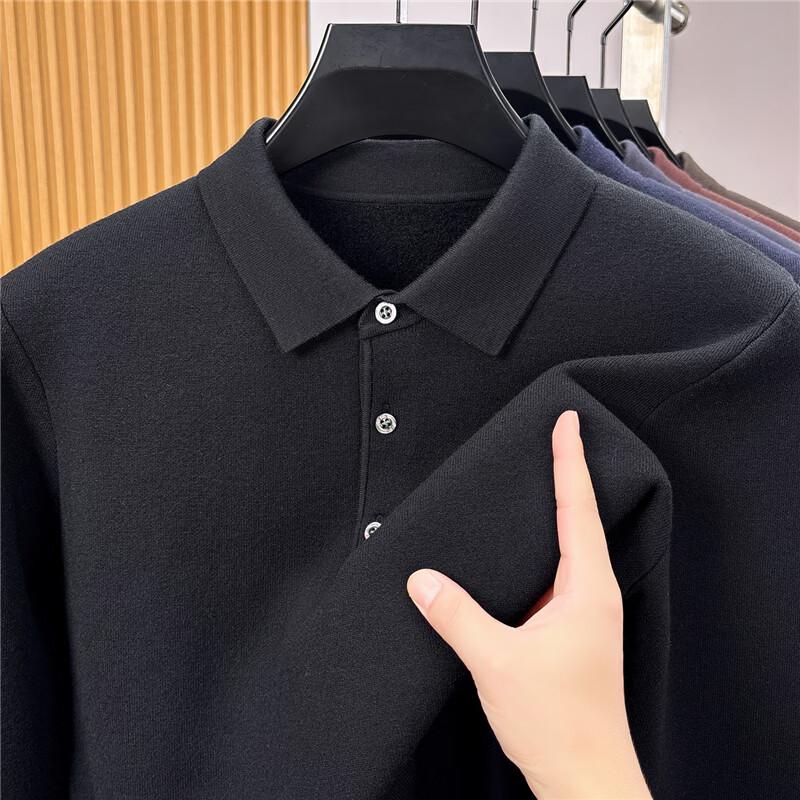 Men's Faux Two-Piece Shirt Collar Business Casual Knit Sweater