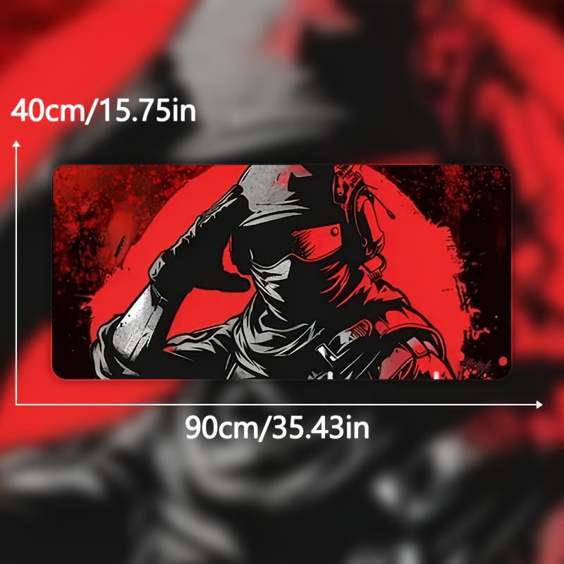 Extended Gaming Mouse Pad Red Soldier Design Large Rubber Mouse Mat Desk Pad Non-slip Base Office Gaming Computer Accessories