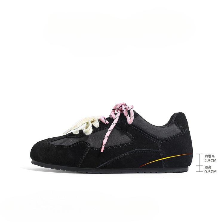 2025 new soft leather soft surface retro mandarin duck German training shoes women's Maillard brown flat bottom casual sports Forrest Gump shoes