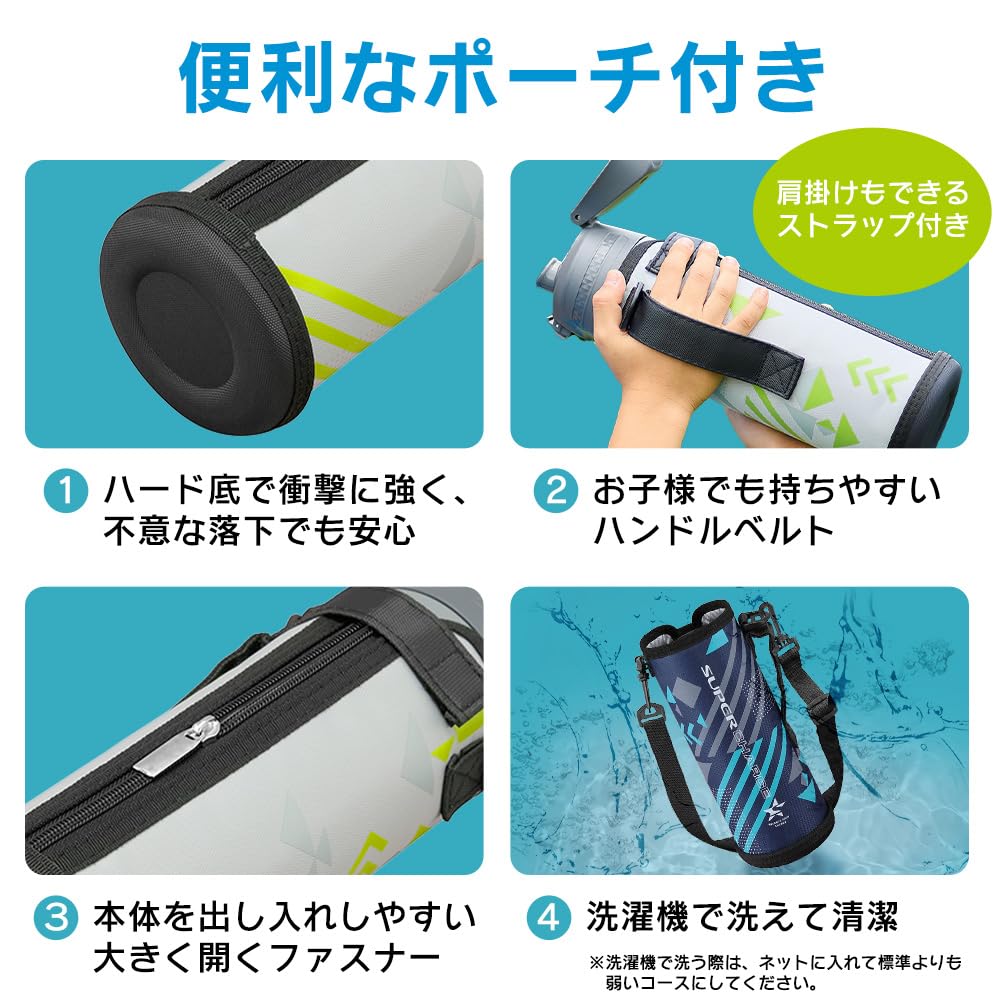 Iris Ohyama vakuově izolovaná láhev Direct Bottle Navy x Sky DBR-1000 (Námořnická modrá)