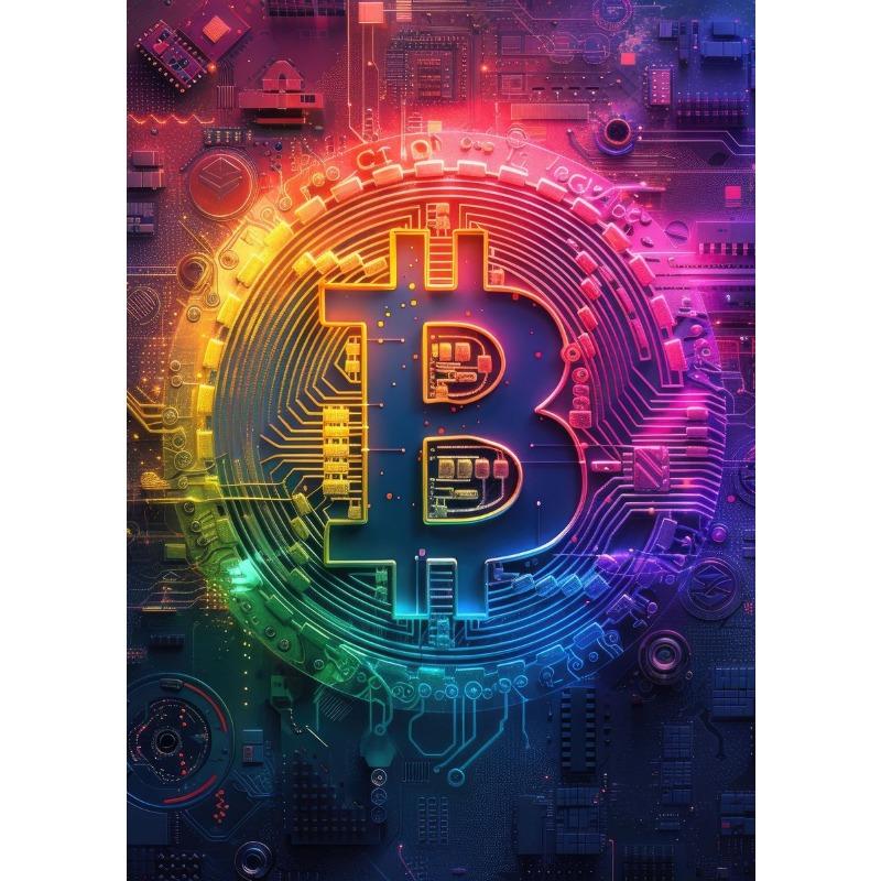 Crypto Bitcoin Logo Poster Canvas Printing Wealth Crypto Wall Art Decor Gaming Room Home Living Room Wall Art Decor Prints Gift