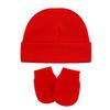 Autumn and Winter Newborn Baby Hat Anti-scratch Gloves Set Solid Color Hood Baby Hat Baby Supplies