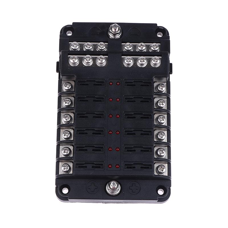 6/12 Way Blade Fuse 12-24V Car Boat Fuse Box Holder With Plastic Cover For Power Panel Board Camper Fuse1/2Pcs
