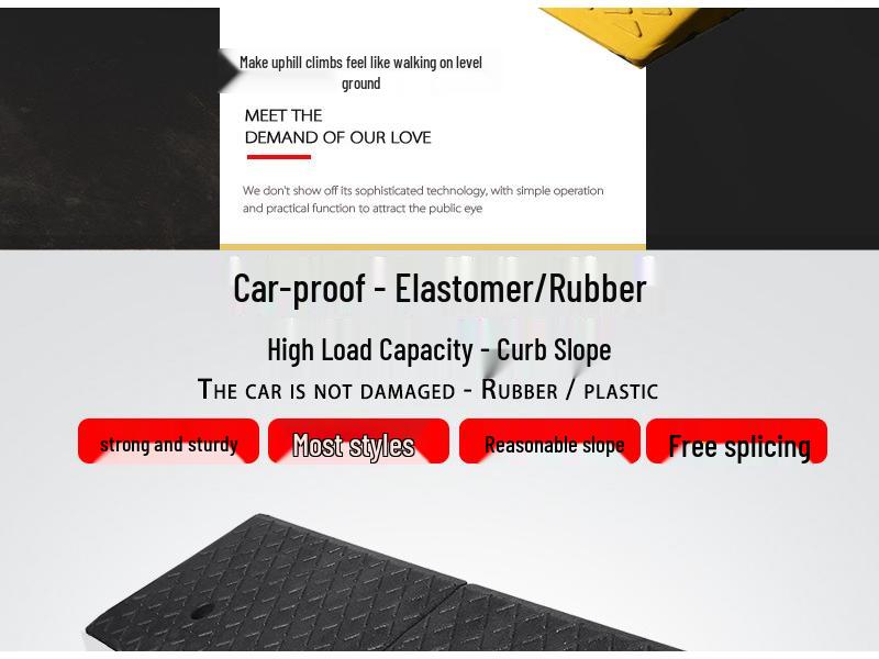 Rubber Curb & Threshold Ramp Mat for Home and Car 