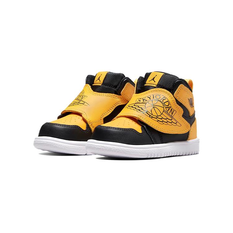 New Jordan Sky Jordan 1 Black White University Gold TD BQ7196-035