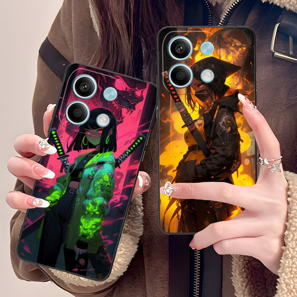 Anime Girl Mobile Phone Case for POCO M7 M6 M5 M4 M3 X7 X6 X5 X4 X3 Pro GT 5G Colorful Printing Cover Cover Smartphone