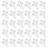 Resin Craft Bezel Stainless Steel DIY Open Bezels Hollow Frame Pendant Jewelry Making SuppliesCross Shape 30pcs S