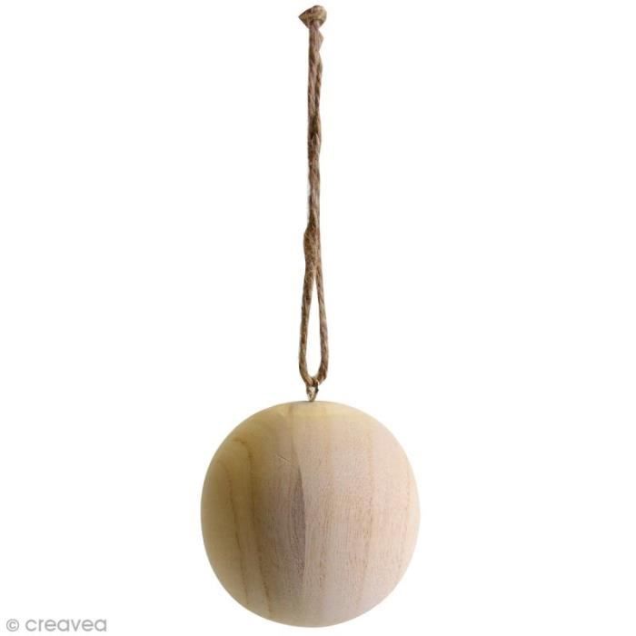 Dřevěná vánoční koule na ozdobu - ARTEMIO - Průměr 8 cm - Vánoční dekorace - Dekorativní předměty - Dřevo