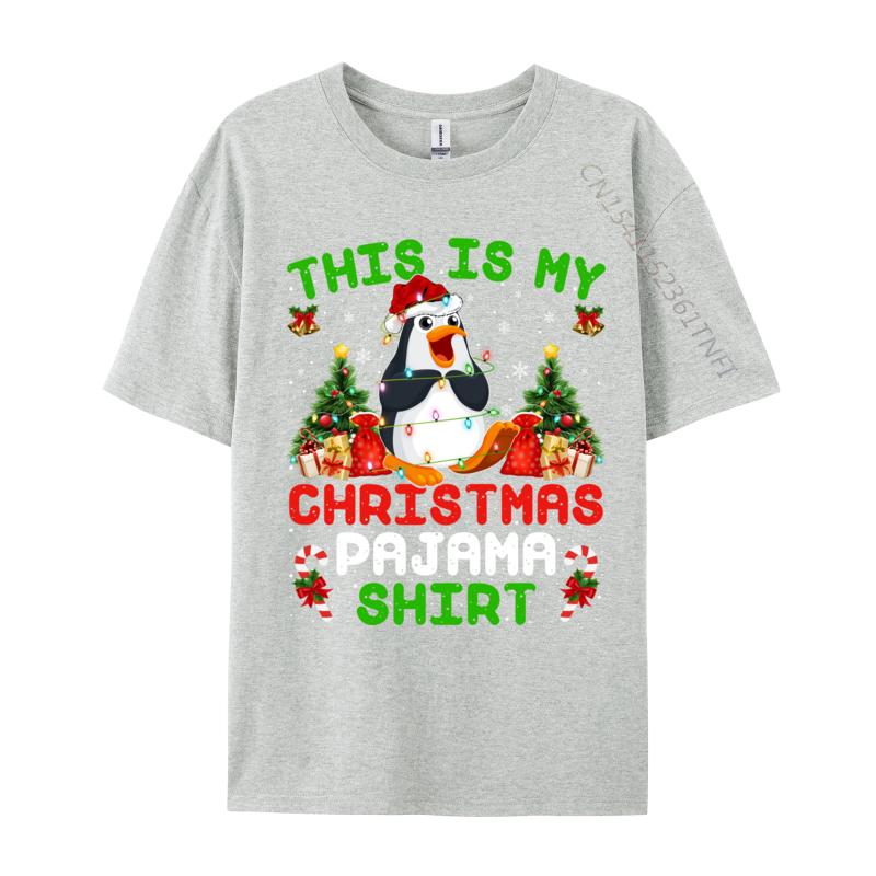 This Is My Christmas Pajama Shirt Emperor Penguin Christmas T-Shirts Adult Tops T Shirt Men Tee Shirt Male