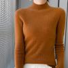 Cardigan Damen Innenstrickware, Slim und Dünn, Rollkragenpullover, Einfarbige Basisschicht