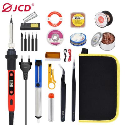 JCD 80W Digital Soldering Iron Set Kit 220V Multifunctional Button Welding Station Adjustable Temperature Welding Tool 908U