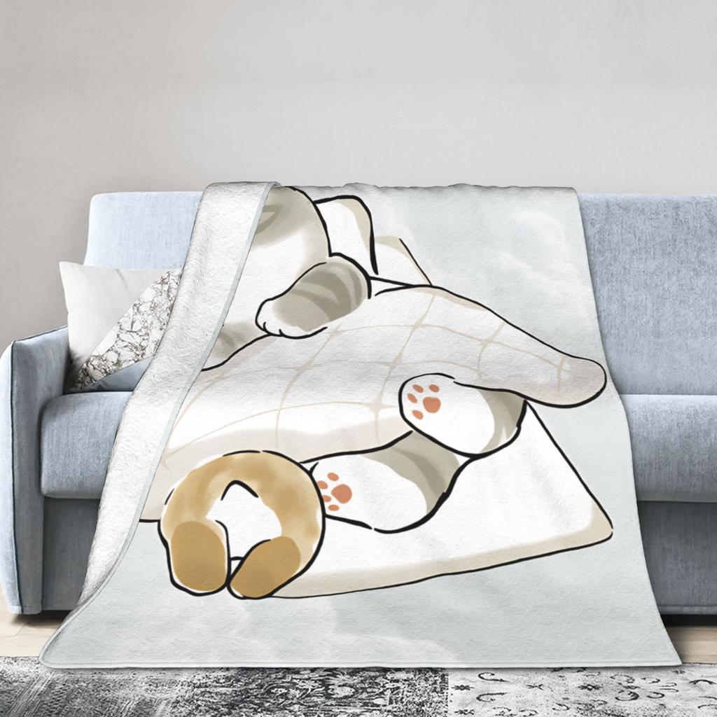 Mofusand Super Warm Blanket  Kids Adult Plush Throw Blanket Funny Outdoor Flannel Bedspread Sofa Bed Cover