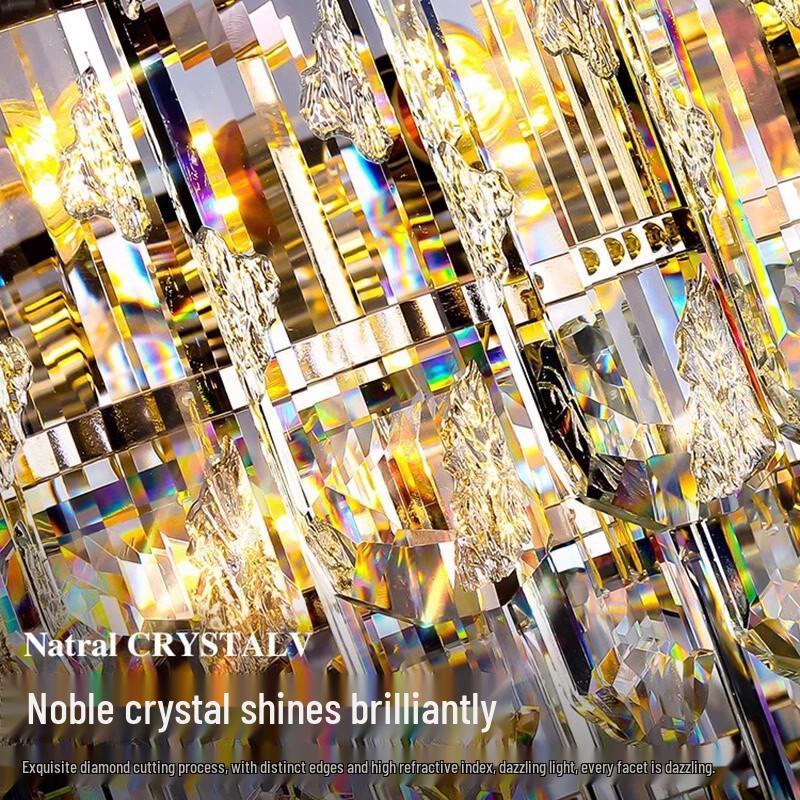 K9 Crystal Iron Art Round Pendant Light