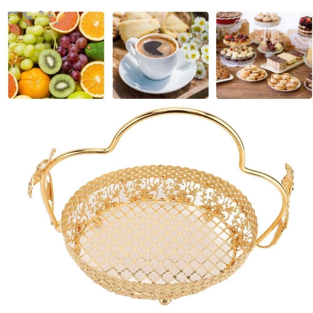 Metal Fruit Basket Creative Pastry Tray Light Luxury Storage Plate  Gift