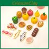 Boxed Wooden Simulation Fruit Bread Sea Food Vegetables Children Set Toys