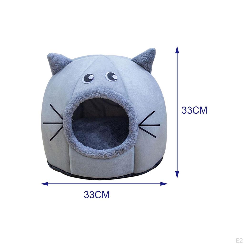 Self Warming 2 In 1 Foldable Cave House Animal Shape Nest Pet Sleeping Bed for Cats and Small Dogs