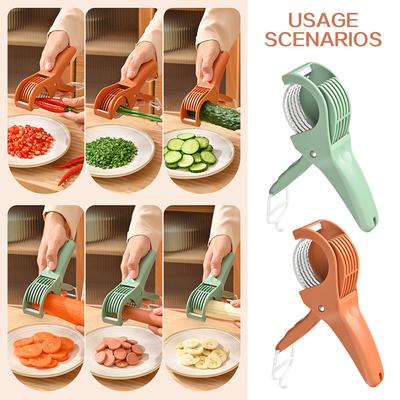 Food Manual Slicers,Stainless Steel Salad Chopper,Rust-Proof Potato Onion Tomato Slicers,Vegetable Fruit Slicers For Salad