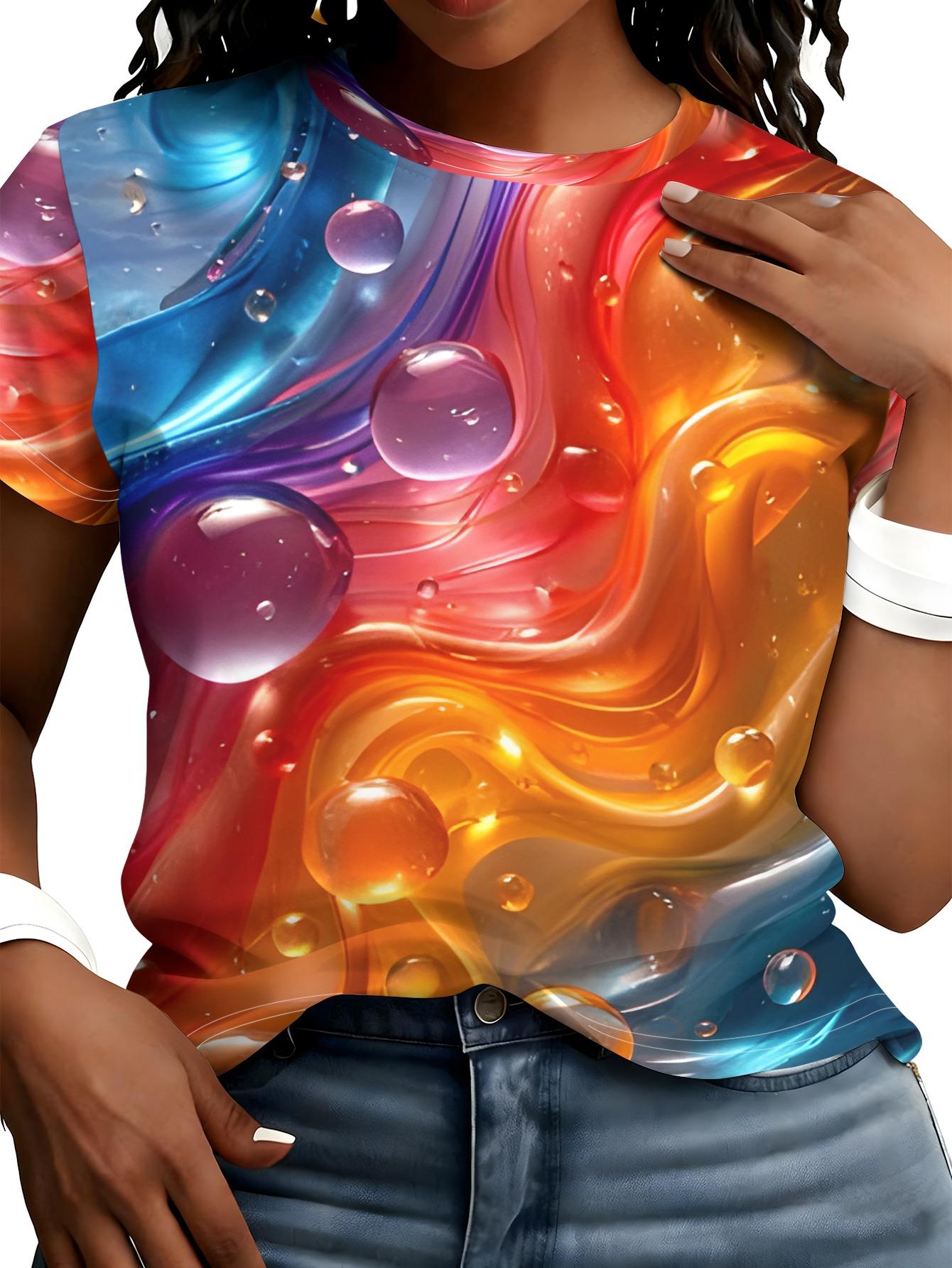 

Refuses to Be Ordinary. Features a Niche Design with Laser Bubble Print Short Sleeves. Rainbow Gradient Color Visual Effect. Breathable Fabric. a Must 3XL дубильна кора