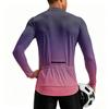 Maillot de Ciclismo de Manga Larga para Hombre Transpirable de Secado Rápido Estampado Degradado Pulóver con Media Cremallera para Deportes al Aire Libre y Fitness