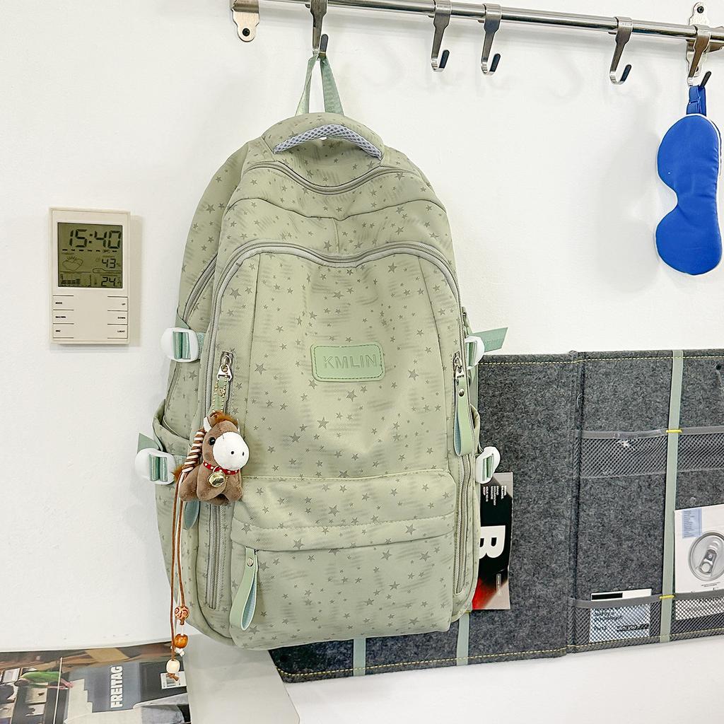 Schoolbag fashionable high-value star printing large-capacity multi-compartment student schoolbag junior high school high school backpack female
