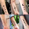 15 foi Tatuaje temporare cu lanț de planete spațiale false pentru femei bărbați braț luna neagră tatuaj stea soarelui univers mic tatuaje decal