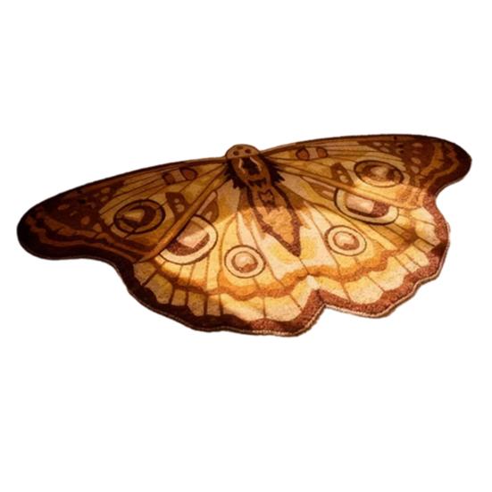 Colorful Butterfly Rug, Vintage Irregular Butterfly Moth Shaped Floor Mat, Soft Fluffy Washable Area Rug for Living Room Bedroom Entryway Bathroom 40x70cm