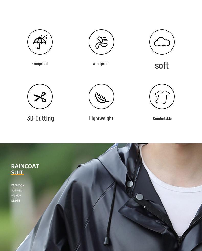 Motocyklový a elektrický skútr pláštěnka pro dospělé - Dvoudílný styl, XL, Odolná proti bouři a větru