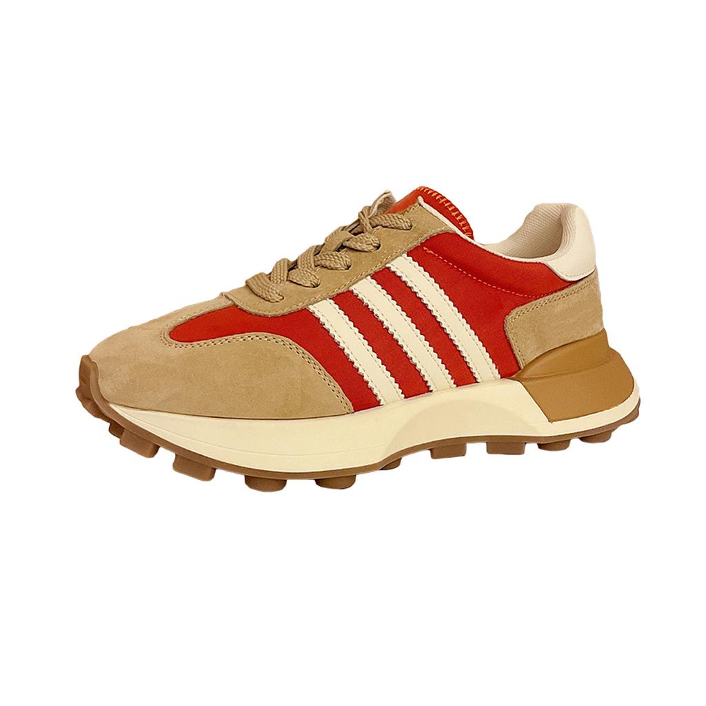 Red Retro Waffle Forrest Gump Shoes Women's  Spring New Casual All-match Heightening Sports Daddy Shoes