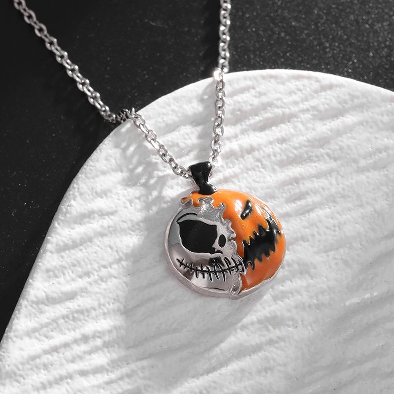 Pendant Halloween Glue Double-sided Pumpkin Skull Necklace