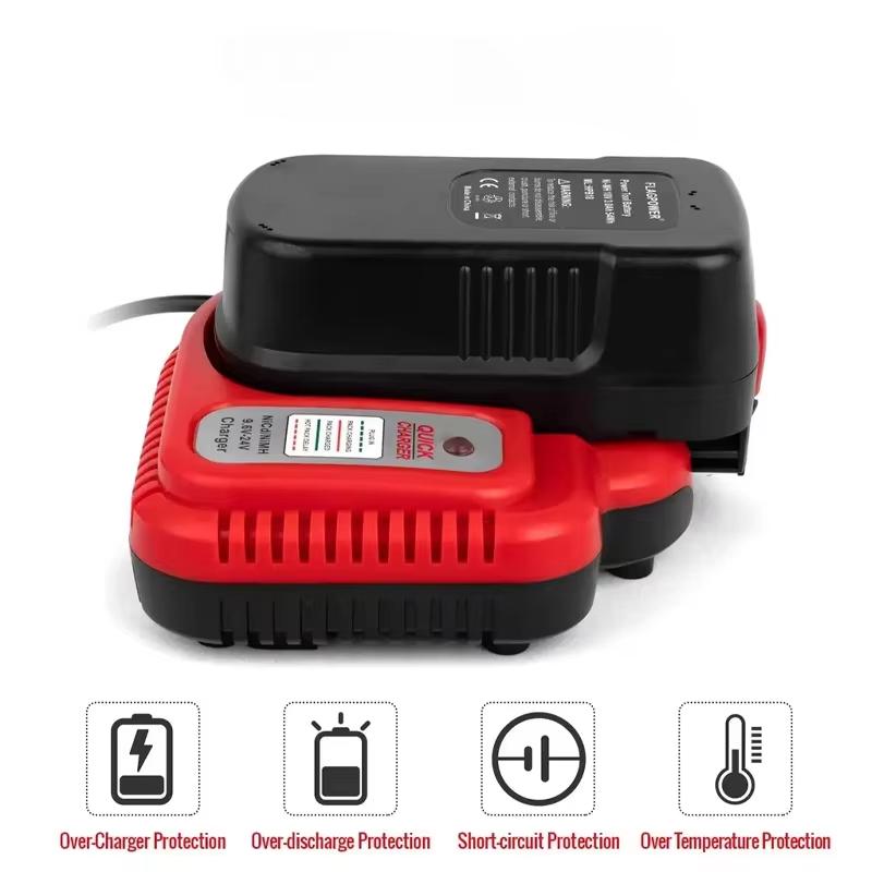 Replacement Battery Charger For Black & Decker Ni-CD Ni-MH Battery Multi-Volt 9.6V/12V/14.4V/18V Fast Battery Charger