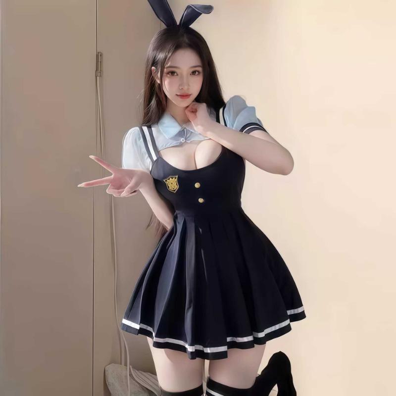 J Uniform Student Nightclub Uniform Female Police Officer Pure Desire Bunny Uniform Suit Sex Underwear Sexy Campus 0