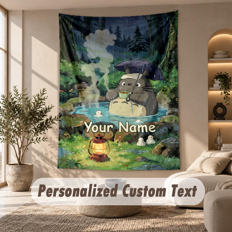 Arazzo Testo Nome Personalizzato, Arazzo da Appendere a Parete Decorazione Stanza CasaIl Mio Vicino Totoro